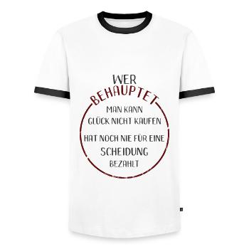 Scheidung Witziger Trennung Spruch Für Scheidung - Männer Kontrast-T-Shirt - Weiß/Schwarz - Vorne - AI Model Female 172 light (172cm) & AI Model Male 178 dark (178cm)