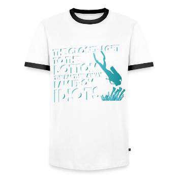 Scuba Diving - Men's Ringer Shirt - white/black - Front - AI Model Female 172 light (172cm) & AI Model Male 178 dark (178cm)