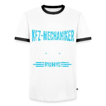 KFZ Meister Mechaniker Autowerkstatt Schrauber - Männer Kontrast-T-Shirt - Weiß/Schwarz - Vorne - AI Model Female 172 light (172cm) & AI Model Male 178 dark (178cm)
