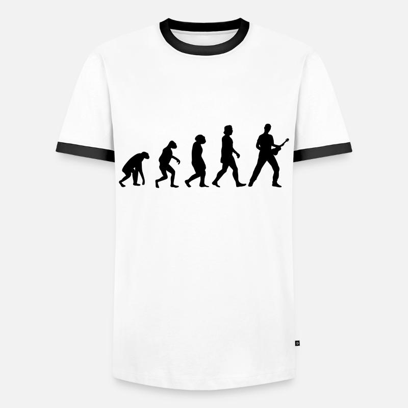 Ukulele Evolution Ukulele Player - Men's Ringer Shirt - white/black