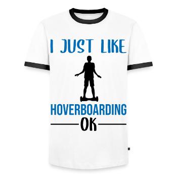 Hoverboard Proverbe E-Board Balance Board enfants - T-shirt contrasté Homme - blanc/noir - Devant - AI Model Female 172 light (172cm) & AI Model Male 178 dark (178cm)