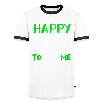 Happy Birdie To Me Golfspieler Golf Spielen Golfer - Männer Kontrast-T-Shirt - Weiß/Schwarz - Vorne - AI Model Female 172 light (172cm) & AI Model Male 178 dark (178cm)
