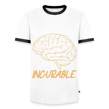 Train train train conducteurs de train - T-shirt contrasté Homme - blanc/noir - Devant - AI Model Female 172 light (172cm) & AI Model Male 178 dark (178cm)