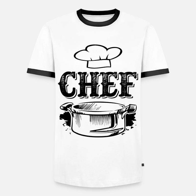 chef chef - Men's Ringer Shirt - white/black
