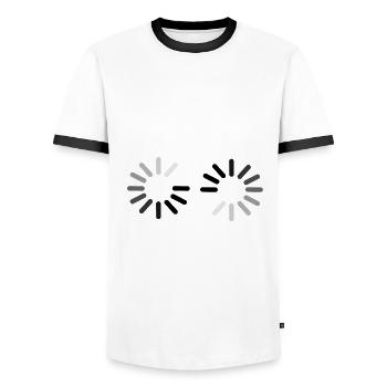 Twin Mom Twins Loading Pregnancy - Men's Ringer Shirt - white/black - Front - AI Model Female 172 light (172cm) & AI Model Male 178 dark (178cm)