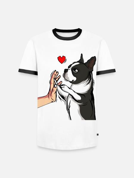 Boston Terrier Dogs Dear Mistress - Men's Ringer Shirt - white/black