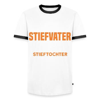 Stiefpapa Stieftochter Stiefvater Geschenk - Männer Kontrast-T-Shirt - Weiß/Schwarz - Vorne - AI Model Female 172 light (172cm) & AI Model Male 178 dark (178cm)