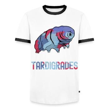 Tardigrade Tardigrades Wasserbär - Männer Kontrast-T-Shirt - Weiß/Schwarz - Vorne - AI Model Female 172 light (172cm) & AI Model Male 178 dark (178cm)