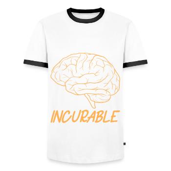 Turtle Turtle - Men's Ringer Shirt - white/black - Front - AI Model Female 172 light (172cm) & AI Model Male 178 dark (178cm)