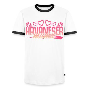 Havaneser - Männer Kontrast-T-Shirt - Weiß/Schwarz - Vorne - AI Model Female 172 light (172cm) & AI Model Male 178 dark (178cm)