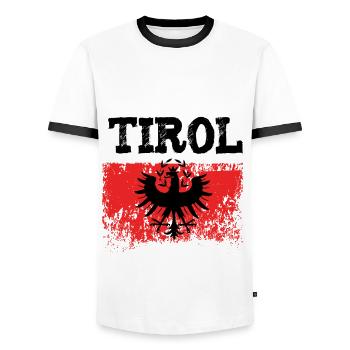 Tirol Adler Vintage Retro Look - Männer Kontrast-T-Shirt - Weiß/Schwarz - Vorne - AI Model Female 172 light (172cm) & AI Model Male 178 dark (178cm)