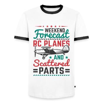 Modellflugzeug Pilot Modellflug Club - Männer Kontrast-T-Shirt - Weiß/Schwarz - Vorne - AI Model Female 172 light (172cm) & AI Model Male 178 dark (178cm)