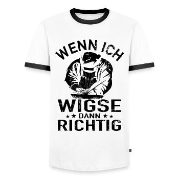 Schweißfachmann WIG Schweißer Schlosser Geschenk - Männer Kontrast-T-Shirt - Weiß/Schwarz - Vorne - AI Model Female 172 light (172cm) & AI Model Male 178 dark (178cm)