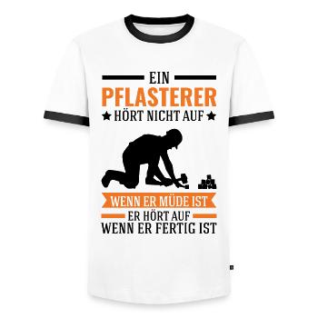 Pflasterer Spruch Steinsetzer Pflastersetzer - Männer Kontrast-T-Shirt - Weiß/Schwarz - Vorne - AI Model Female 172 light (172cm) & AI Model Male 178 dark (178cm)