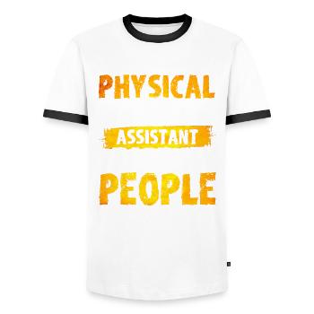 Physiothérapie Thérapeute Physiothérapeute Cadeau - T-shirt contrasté Homme - blanc/noir - Devant - AI Model Female 172 light (172cm) & AI Model Male 178 dark (178cm)
