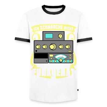 Amateurfunk Schnarchen Amateurfunker - Männer Kontrast-T-Shirt - Weiß/Schwarz - Vorne - AI Model Female 172 light (172cm) & AI Model Male 178 dark (178cm)