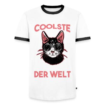 Katzen Mama Muttertag Mutter Katze Katzenmama - Männer Kontrast-T-Shirt - Weiß/Schwarz - Vorne - AI Model Female 172 light (172cm) & AI Model Male 178 dark (178cm)
