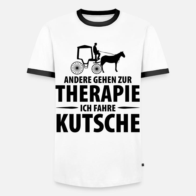 Kutscher Kutsche Pferdekutscher Kutschieren - Männer Kontrast-T-Shirt - Weiß/Schwarz