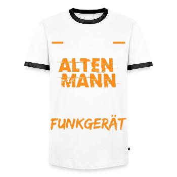 Amateurfunk Funkgerät Amateurfunker - Männer Kontrast-T-Shirt - Weiß/Schwarz - Vorne - AI Model Female 172 light (172cm) & AI Model Male 178 dark (178cm)