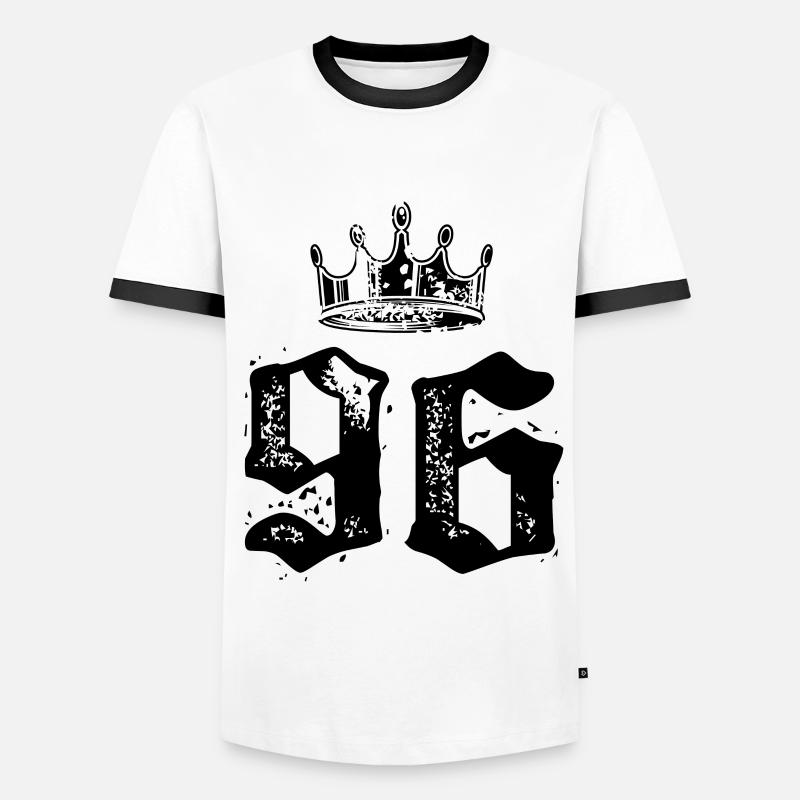 96 Number crown - Men's Ringer Shirt - white/black