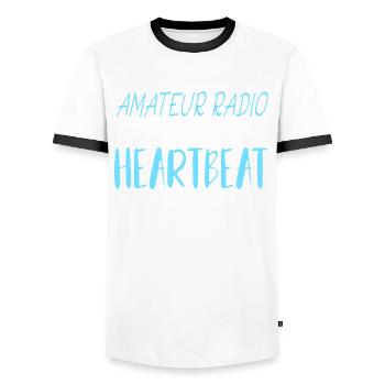 Amateur Radio Radio Radio Radio Radio Amateur Vintage - T-shirt contrasté Homme - blanc/noir - Devant - AI Model Female 172 light (172cm) & AI Model Male 178 dark (178cm)