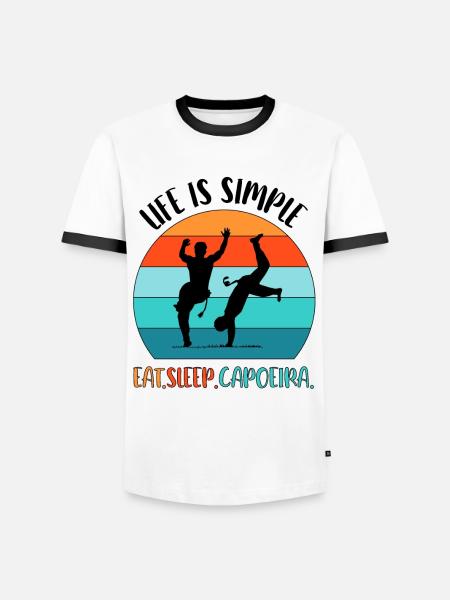 Capoeira - Männer Kontrast-T-Shirt - Weiß/Schwarz