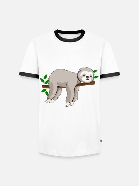 Savasana Sloth Yoga - Men's Ringer Shirt - white/black