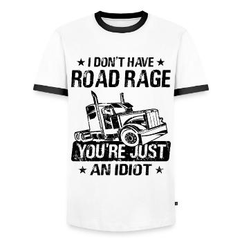 Camion Camion Chauffeur Chauffeur de camion Chauffeur de camion - T-shirt contrasté Homme - blanc/noir - Devant - AI Model Female 172 light (172cm) & AI Model Male 178 dark (178cm)
