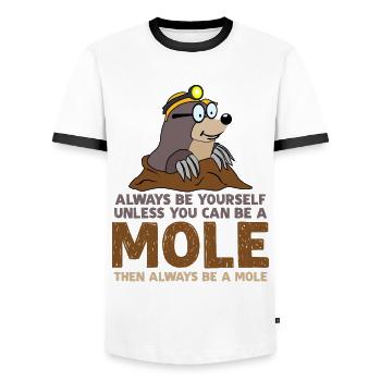 Taupe Soyez toujours vous-même Taupes - T-shirt contrasté Homme - blanc/noir - Devant - AI Model Female 172 light (172cm) & AI Model Male 178 dark (178cm)