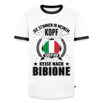 Bibione Stimmen Italien Urlaub Reise Geschenk - Männer Kontrast-T-Shirt - Weiß/Schwarz - Vorne - AI Model Female 172 light (172cm) & AI Model Male 178 dark (178cm)