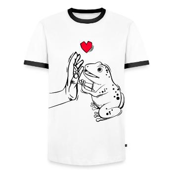 Frosch Liebe Frösche Kinder Mädchen - Männer Kontrast-T-Shirt - Weiß/Schwarz - Vorne - AI Model Female 172 light (172cm) & AI Model Male 178 dark (178cm)