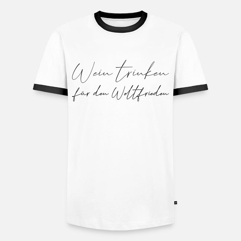 Wein Spruch - Männer Kontrast-T-Shirt - Weiß/Schwarz