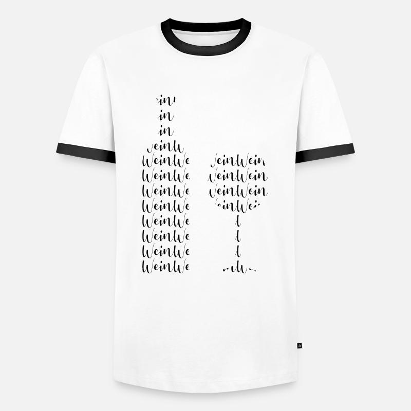 Wein Silhouette - Männer Kontrast-T-Shirt - Weiß/Schwarz