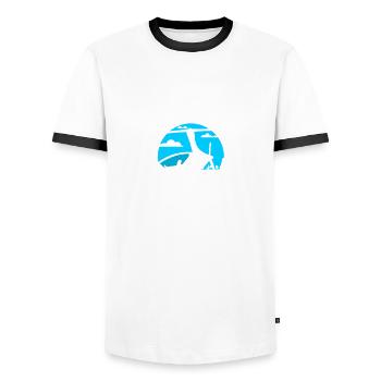 Le ciel n’est pas ma limite l’aviation en autogire - T-shirt contrasté Homme - blanc/noir - Devant - AI Model Female 172 light (172cm) & AI Model Male 178 dark (178cm)