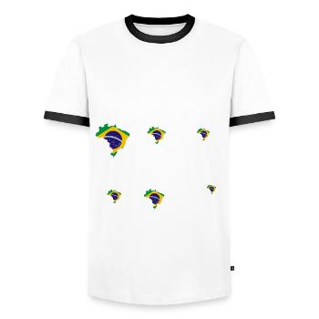 Brasilien Reise Heimatland Brasilien Brasilianer - Männer Kontrast-T-Shirt - Weiß/Schwarz - Vorne - AI Model Female 172 light (172cm) & AI Model Male 178 dark (178cm)