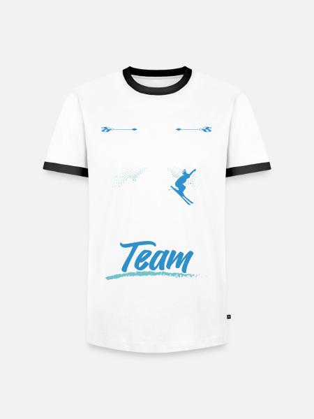Apres ski Pisten Team - Männer Kontrast-T-Shirt - Weiß/Schwarz
