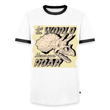 Fossil Paläontologie Paläontologe Archäologie - Männer Kontrast-T-Shirt - Weiß/Schwarz - Vorne - AI Model Female 172 light (172cm) & AI Model Male 178 dark (178cm)