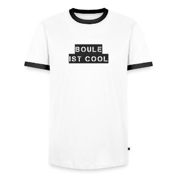 Boule - Boule ist cool - Männer Kontrast-T-Shirt - Weiß/Schwarz - Vorne - AI Model Female 172 light (172cm) & AI Model Male 178 dark (178cm)