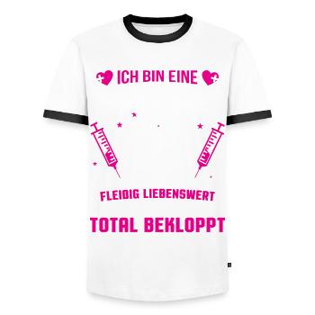 Altenpfleger Pflegedienst Pflegehelfer - Männer Kontrast-T-Shirt - Weiß/Schwarz - Vorne - AI Model Female 172 light (172cm) & AI Model Male 178 dark (178cm)