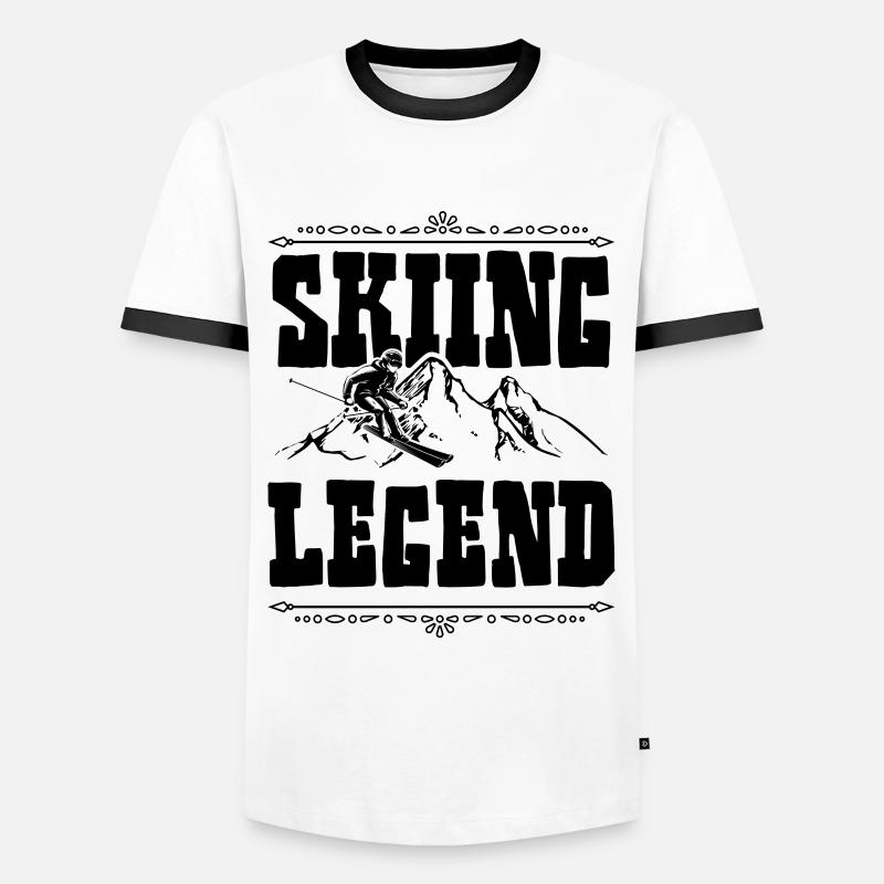 Ski Legend - Männer Kontrast-T-Shirt - Weiß/Schwarz