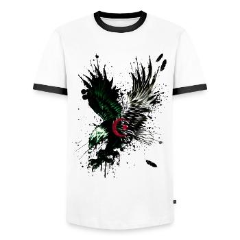 Flag Algeria - eagle Algerian flag - Men's Ringer Shirt - white/black - Front - AI Model Female 172 light (172cm) & AI Model Male 178 dark (178cm)