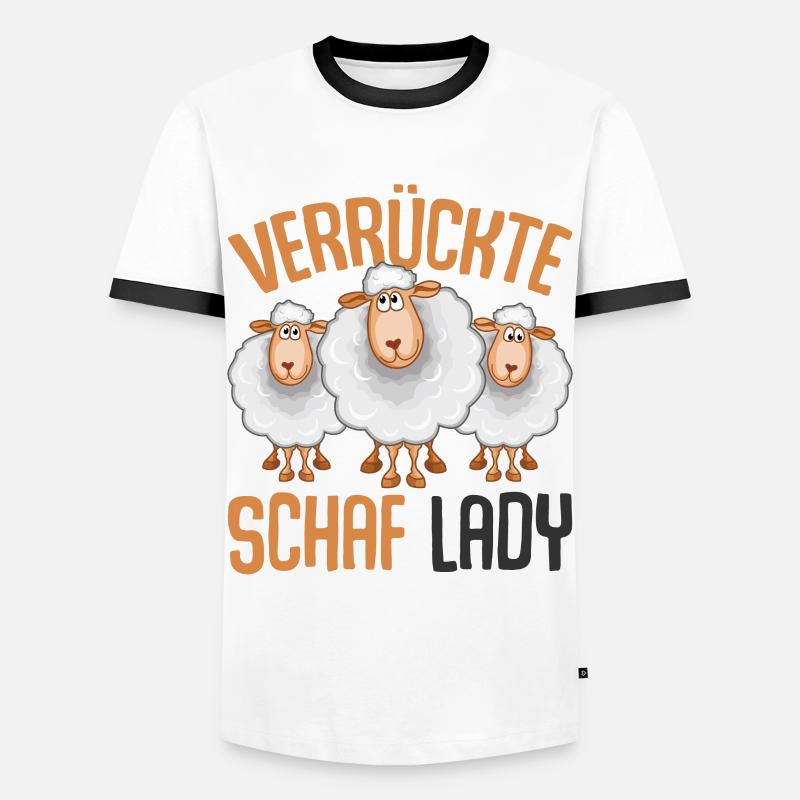 Schaf - Männer Kontrast-T-Shirt - Weiß/Schwarz