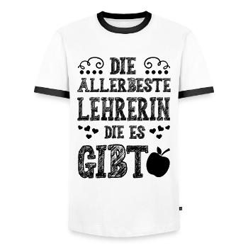 Allerbeste Lehrerin - Männer Kontrast-T-Shirt - Weiß/Schwarz - Vorne - AI Model Female 172 light (172cm) & AI Model Male 178 dark (178cm)