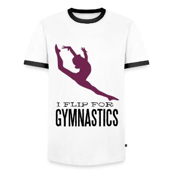 Gymnastics - I flip for gymnastics - Männer Kontrast-T-Shirt - Weiß/Schwarz - Vorne - AI Model Female 172 light (172cm) & AI Model Male 178 dark (178cm)