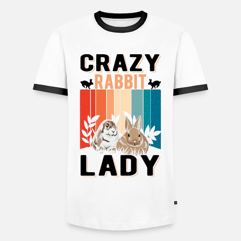 Crazy Rabbit lady Rabbit Rabbit - Men's Ringer Shirt - white/black
