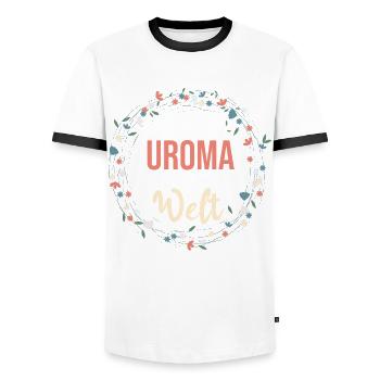 Beste Uroma - Männer Kontrast-T-Shirt - Weiß/Schwarz - Vorne - AI Model Female 172 light (172cm) & AI Model Male 178 dark (178cm)