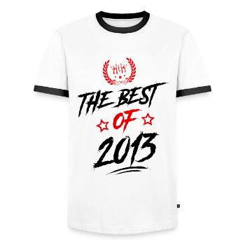 2013 best of - Männer Kontrast-T-Shirt - Weiß/Schwarz - Vorne - AI Model Female 172 light (172cm) & AI Model Male 178 dark (178cm)