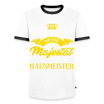 Hausmeister lustig Facility Manager - Männer Kontrast-T-Shirt - Weiß/Schwarz - Vorne - AI Model Female 172 light (172cm) & AI Model Male 178 dark (178cm)