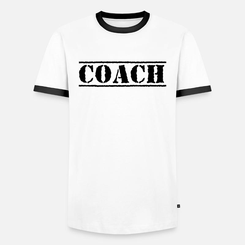 Coach Trainer - Männer Kontrast-T-Shirt - Weiß/Schwarz