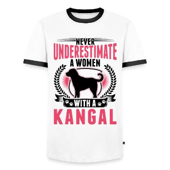 Kangal Frau Anatolischer Hirtenhund Kangal - Männer Kontrast-T-Shirt - Weiß/Schwarz - Vorne - AI Model Female 172 light (172cm) & AI Model Male 178 dark (178cm)